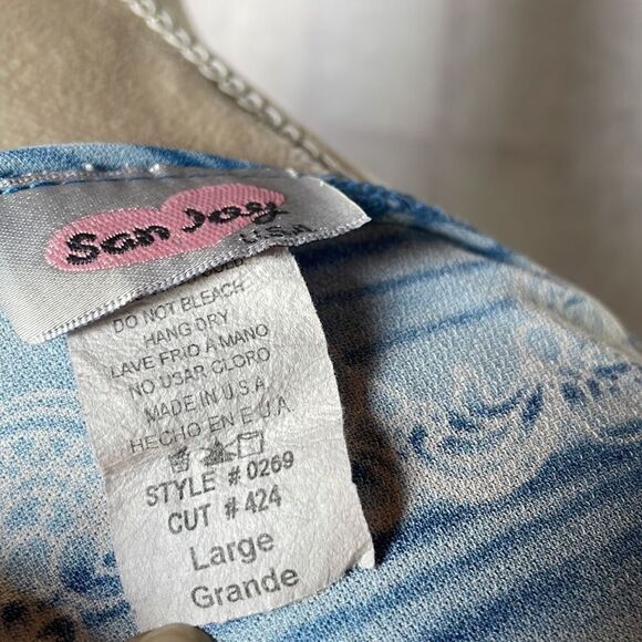 Sam Joy Draped Neck Floral Sleeveless Blouse (Size: Large in Juniors) - Picture 8 of 8